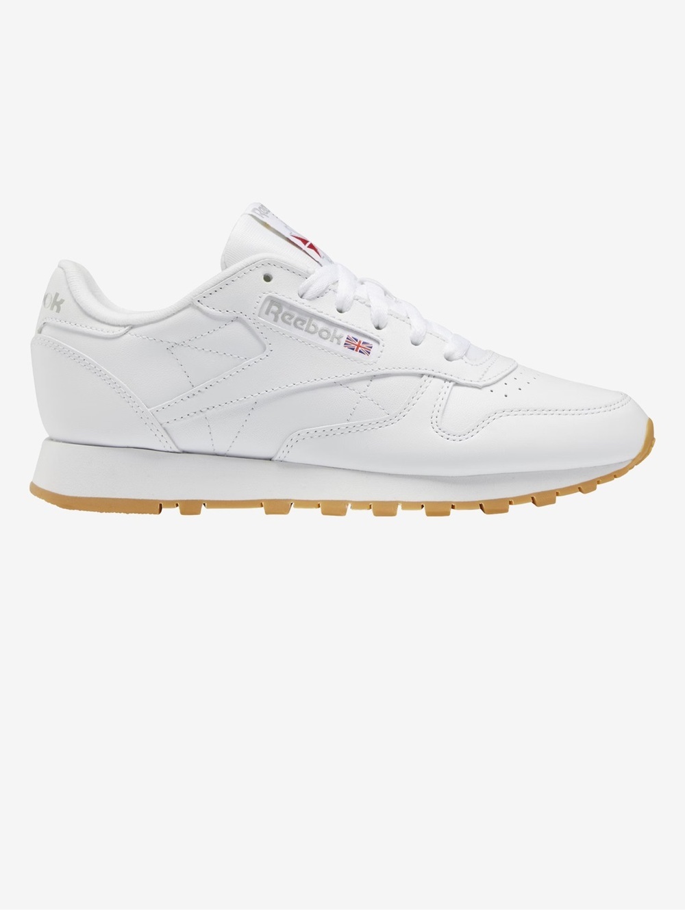 Reebok Classic White Leather Sneakers with Gum Outsoles
